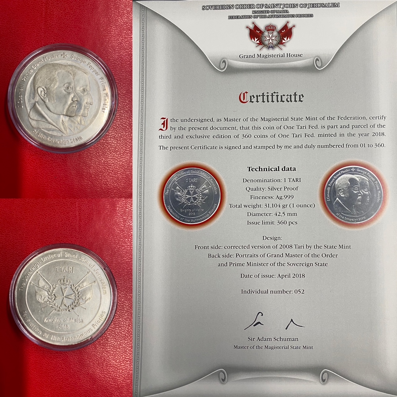 1965年 マルタ騎士団 1スクード銀貨 Order of Malta 最新作，新作登場